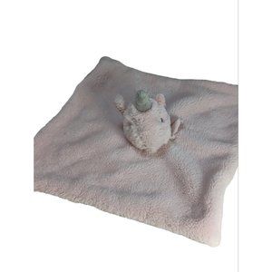 Little Miracles Unicorn Pink Plush Baby Security Blanket Lovey 13x14" Costco